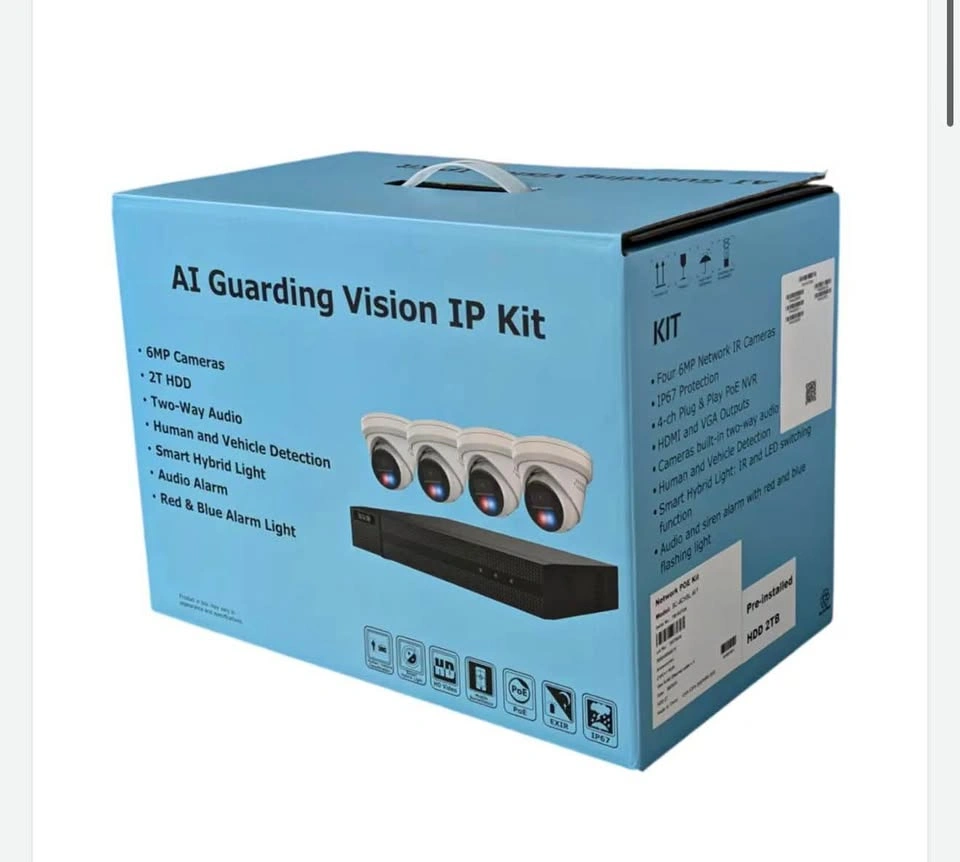 Al Guarding Vision 4ch IP Security Camera Kit
