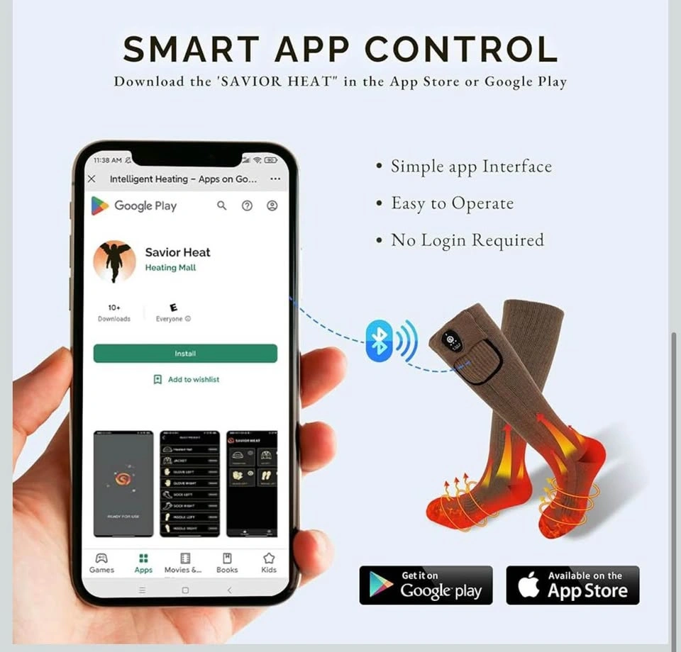 SAVIOR HEAT Heated Socks - App Control, Merino Wool, Rechargeabl - photo 3