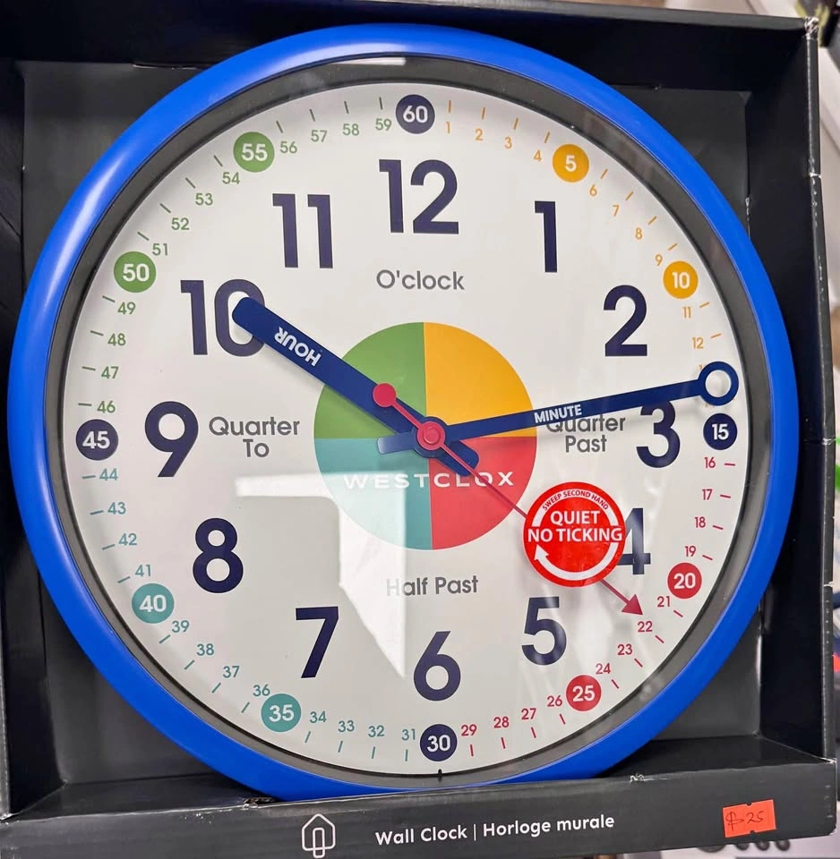 12" Analog Quartz Teacher Wall Clock - Quiet Sweep