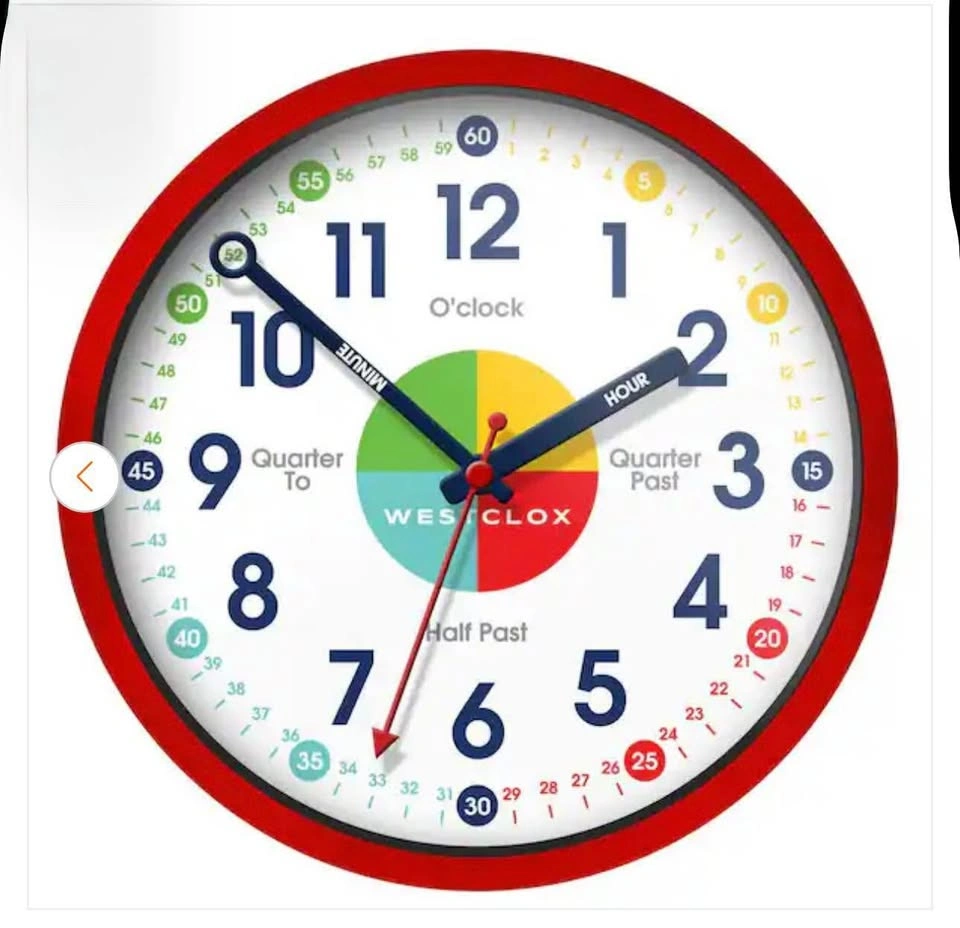 12" Analog Quartz Teacher Wall Clock - Quiet Sweep - photo 2