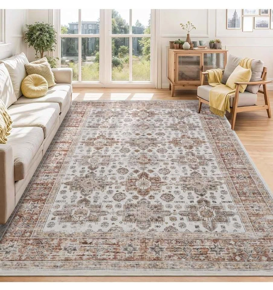 Washable 8x10 Vintage Boho Farmhouse Rug - photo 4