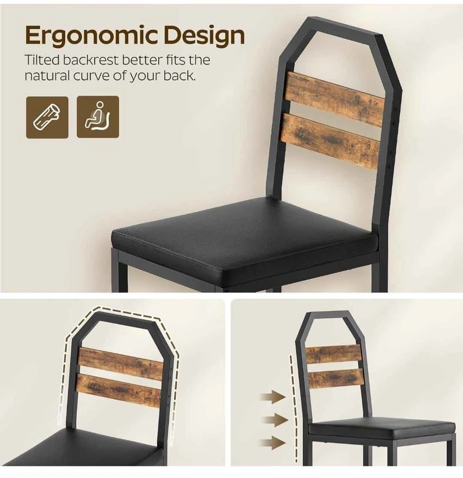 Dining Chairs Set of 4, Kitchen Chairs with Back Support - photo 4