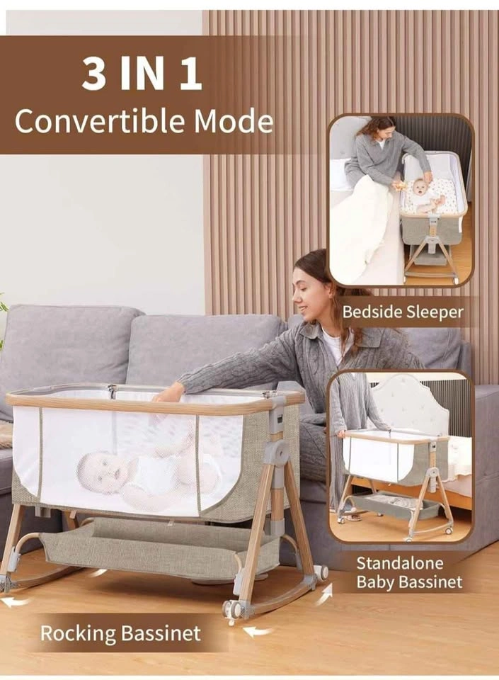 Baby Bassinet Bedside Sleeper with Sheets & Mattress - photo 3