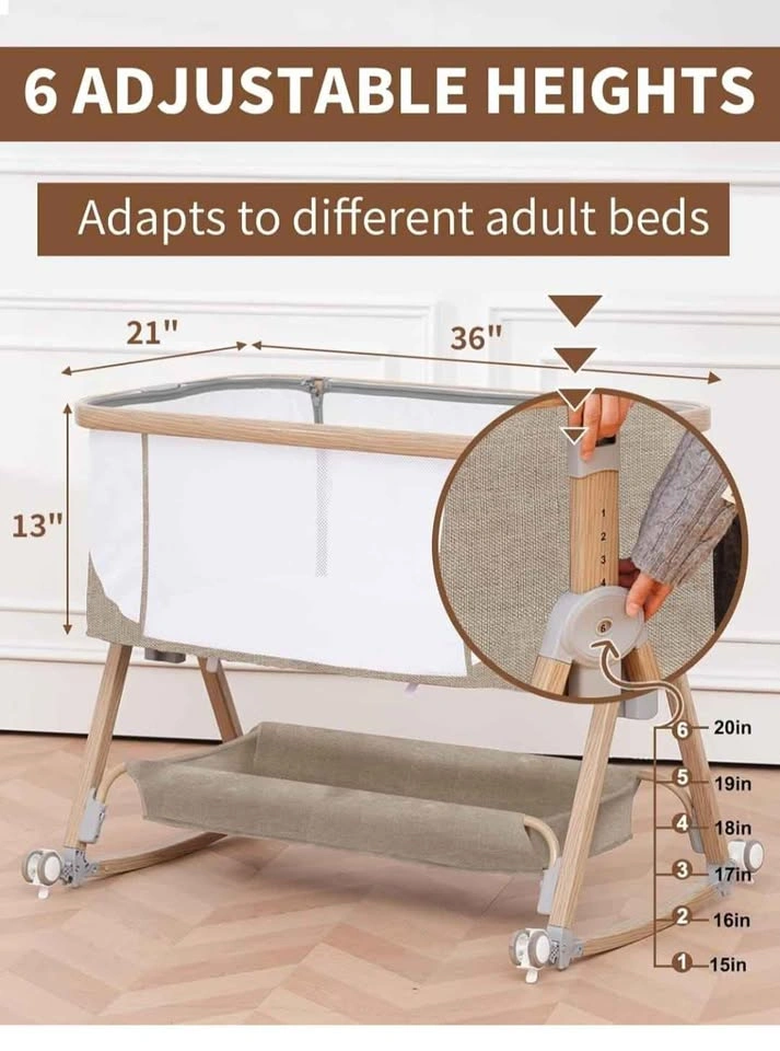 Baby Bassinet Bedside Sleeper with Sheets & Mattress - photo 4