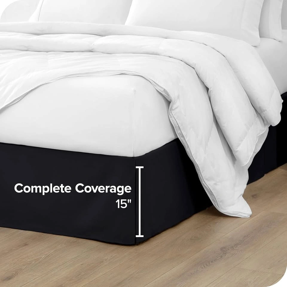 King Size Bed Skirt - BRAND NEW - Microfibre, Black - photo 4