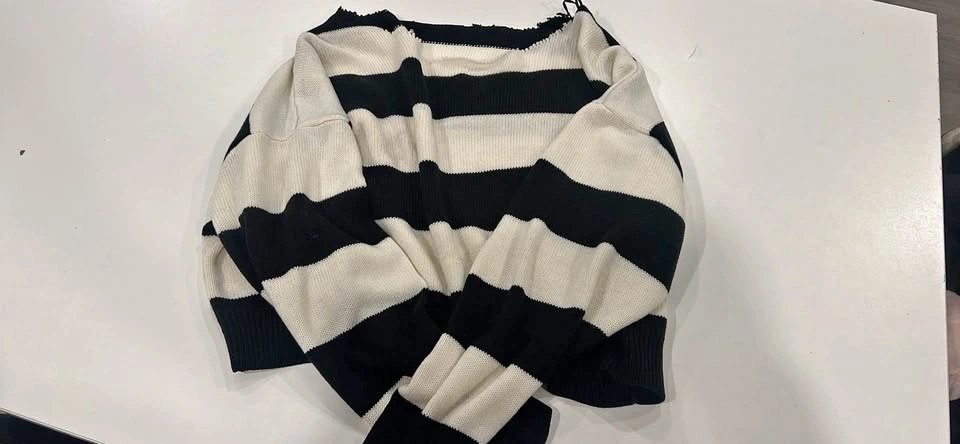 Black and White Striped Sweater