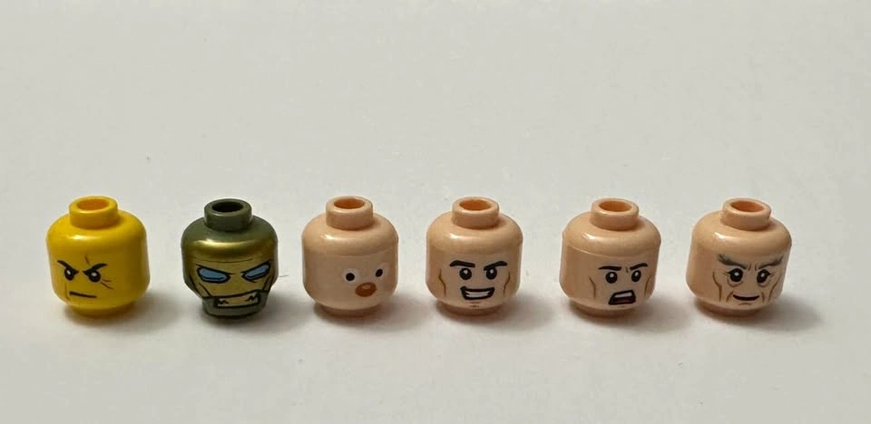 Lego Lot of 6 Heads Parts & Pieces Minifigure