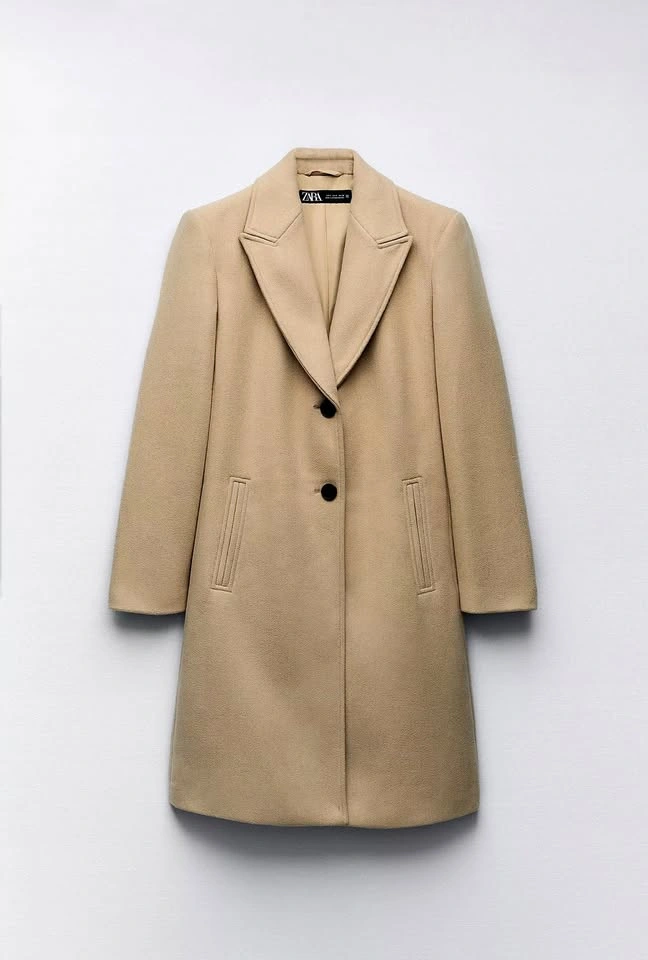 Women's Zara Soft Coat Size S Taupe Brown New Without Tags
