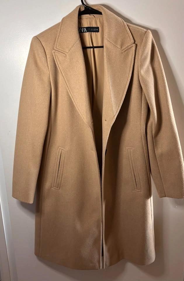 Women's Zara Soft Coat Size S Taupe Brown New Without Tags - photo 5