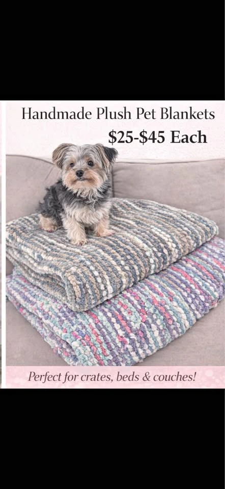 Handmade Plush Dog or Cat Blanket – Soft, Cozy, Washable – Fits