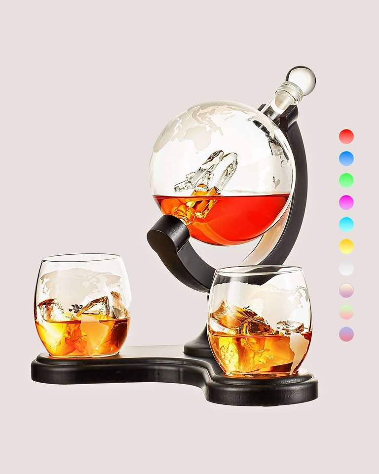Kollea Globe Whiskey Decanter Set