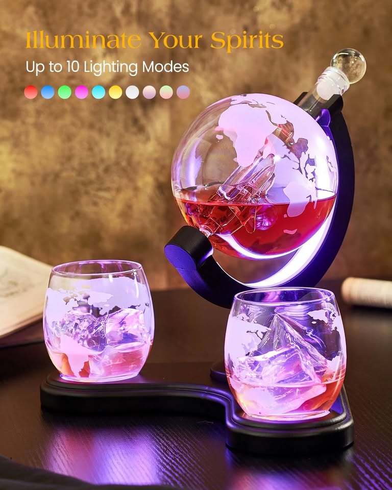 Kollea Globe Whiskey Decanter Set - photo 2