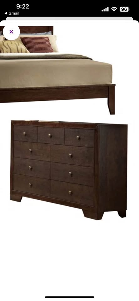 Dark brown wood dresser