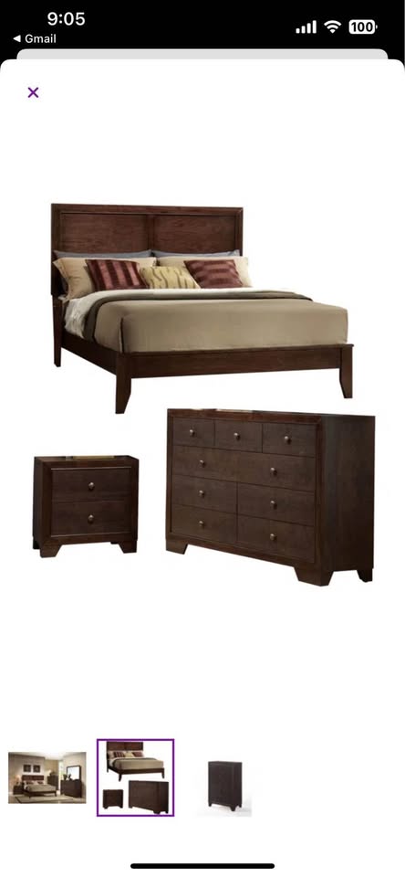 Dark brown wood dresser - photo 4