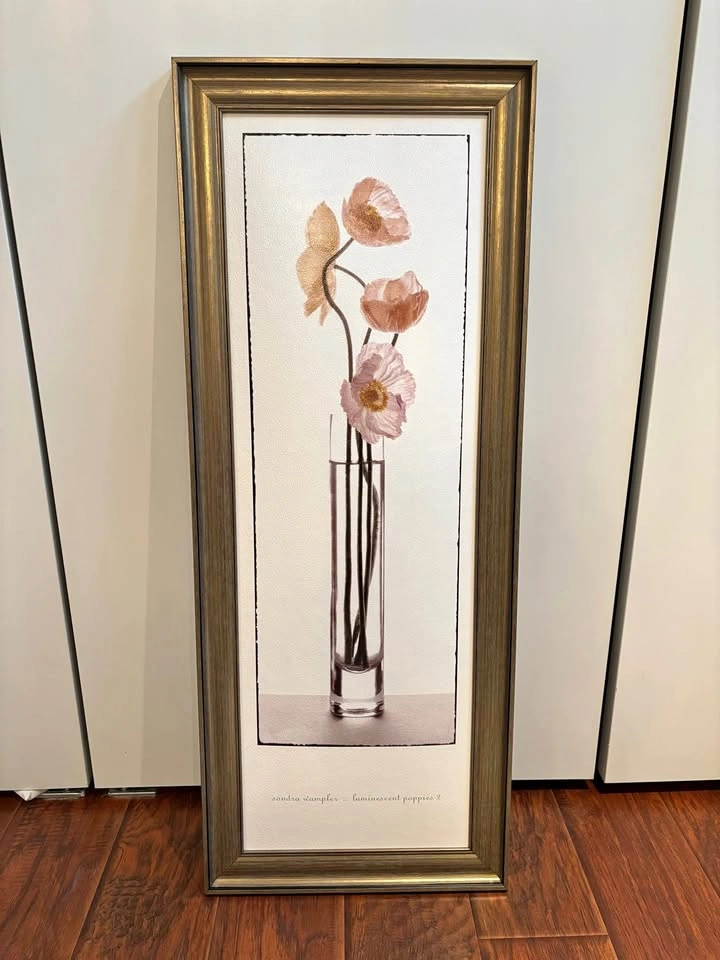 Poppies Wall Art in Bronze Frame