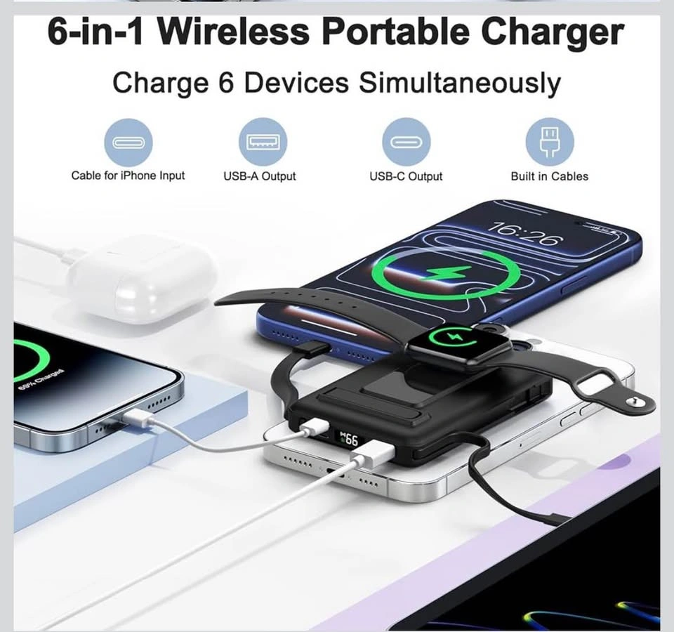6-in-1 Wireless Portable Charger - photo 3