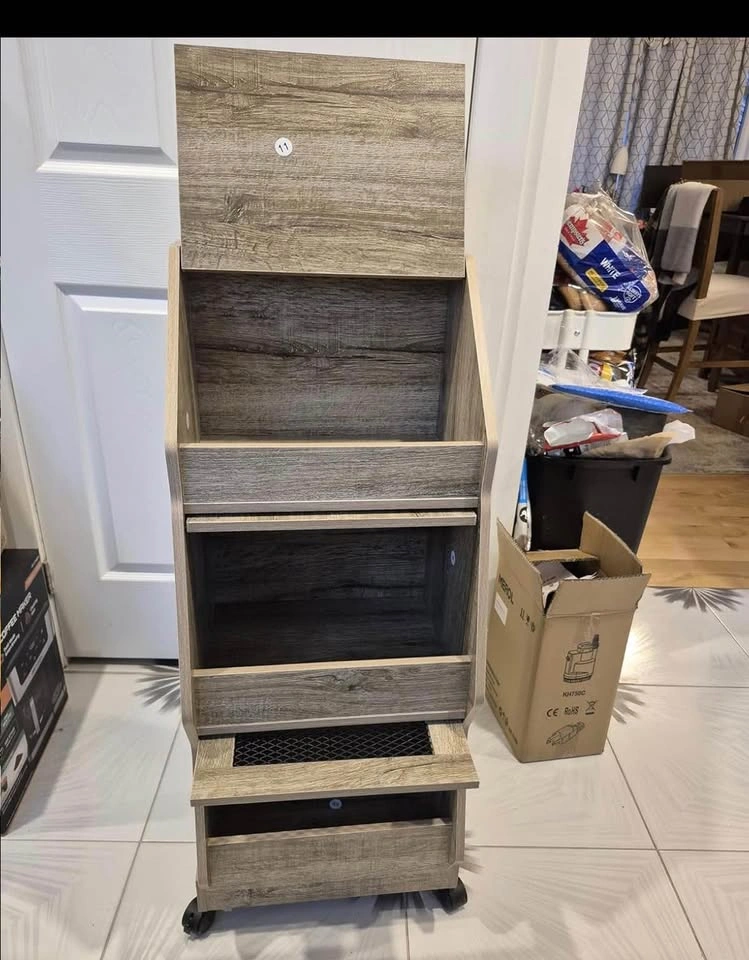 Wood Rolling Storage Cart 3 Tier 38in Tall - photo 4