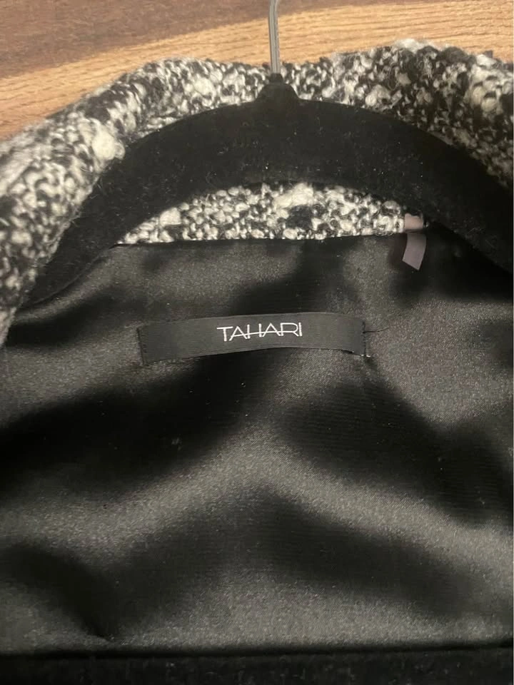 Tahari Black and White Tweed Moto Blazer - photo 4