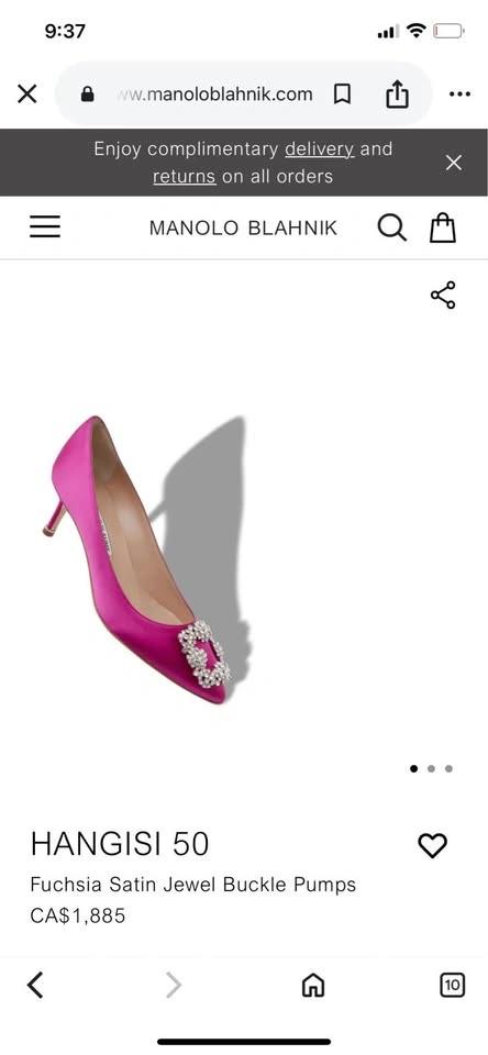 Manolo Blahnik Hangisi Satin Pumps - Size 37.5 - photo 5