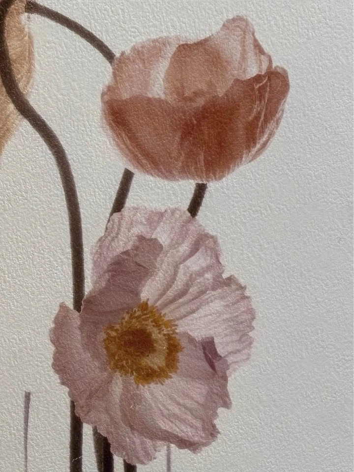 Poppies in Tall Glass Vase Wall Art - Bronze Frame - photo 2
