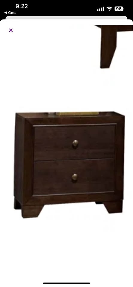 Dark brown wood nightstand