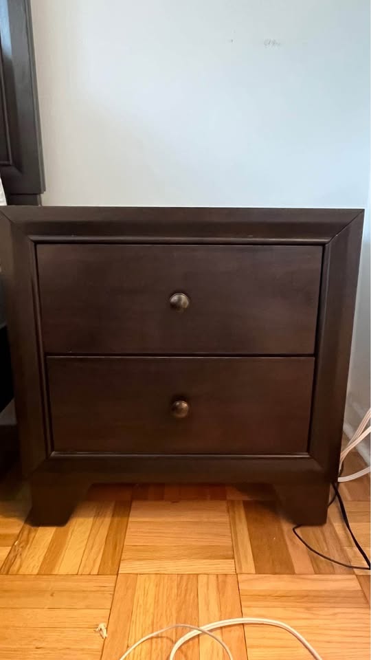 Dark brown wood nightstand - photo 4