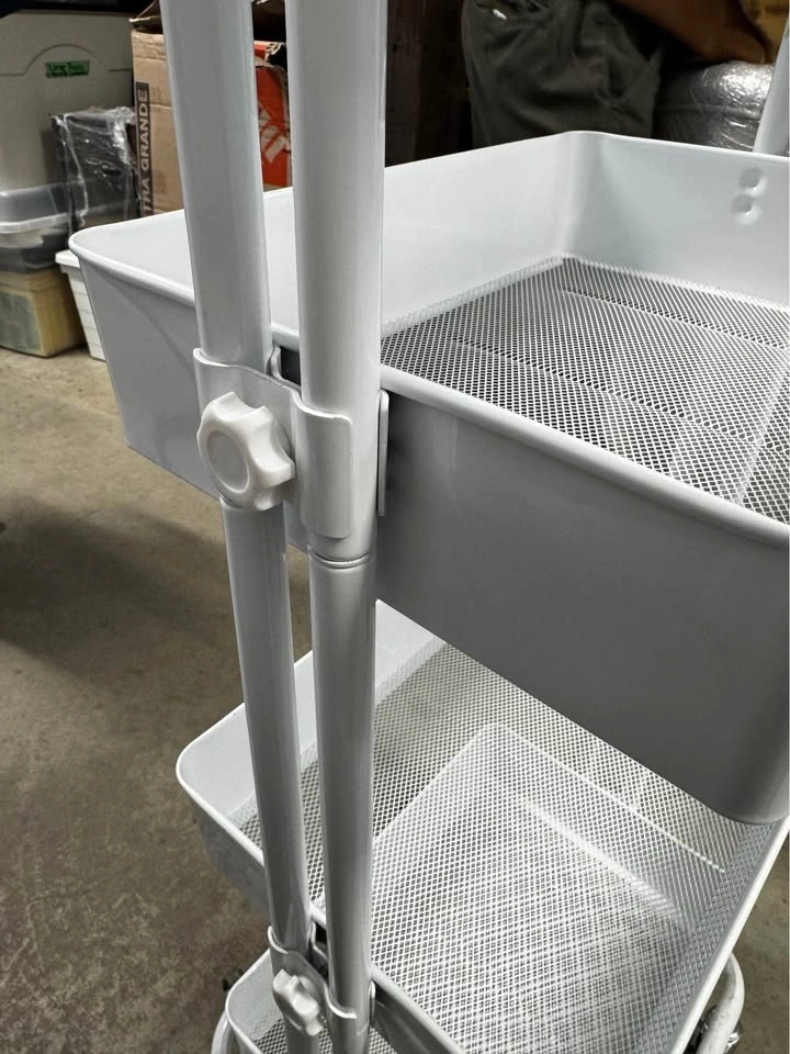 Adjustable White Utility Cart - Multi-Purpose Storage - photo 2