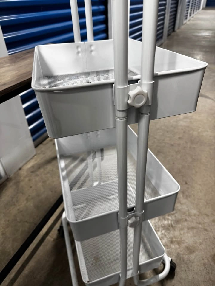 Adjustable White Utility Cart - Multi-Purpose Storage - photo 3