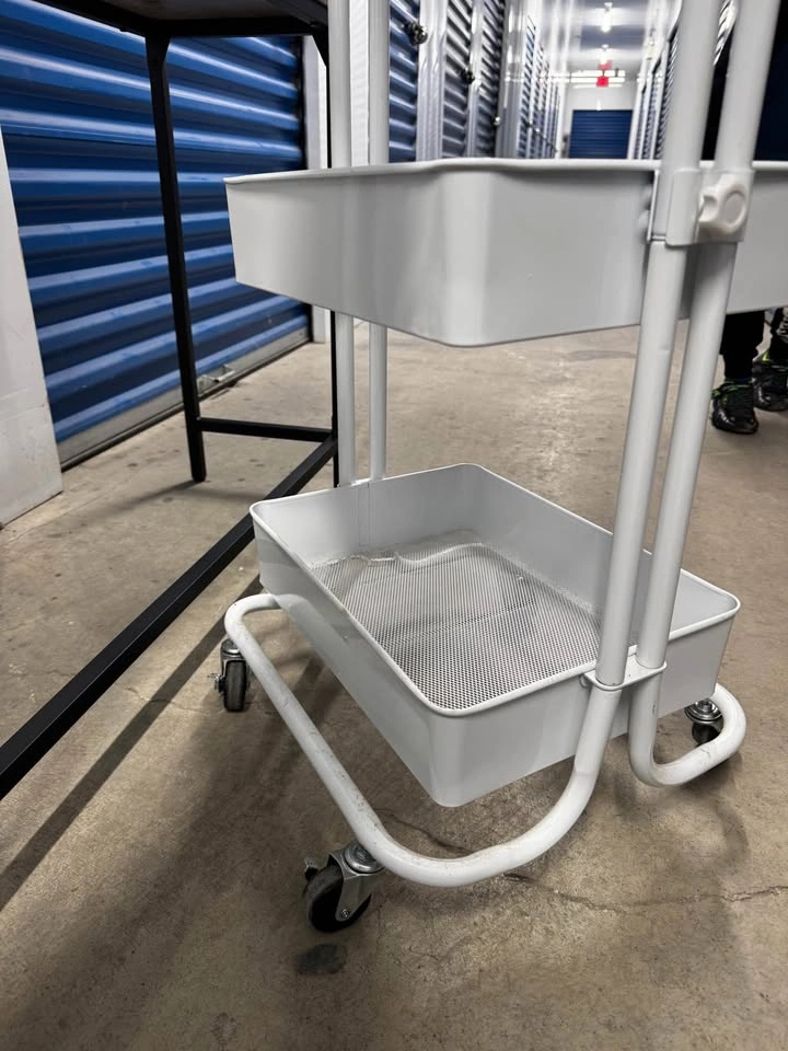 Adjustable White Utility Cart - Multi-Purpose Storage - photo 4