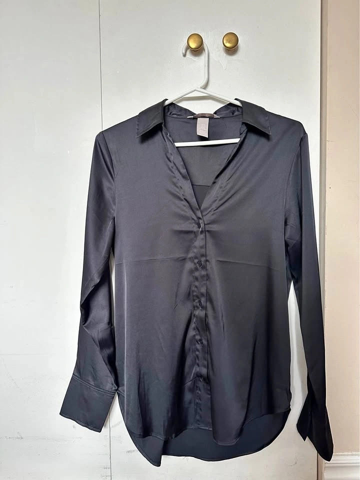 H&M Satin Button-Up Blouse