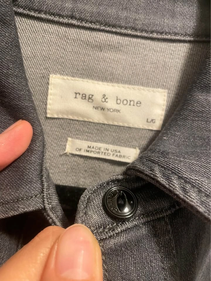Rag & Bone Denim Belted Long Shirt Jacket (Size L) - photo 3