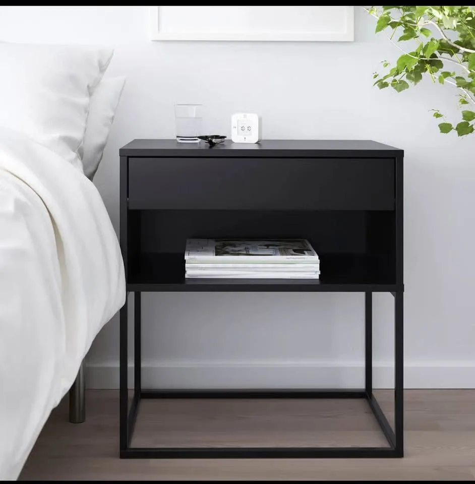 Modern IKEA Black Nightstands – Set of 2 image indicator(6)