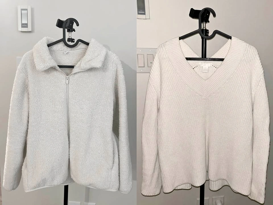 Woman’s sweater and jacket