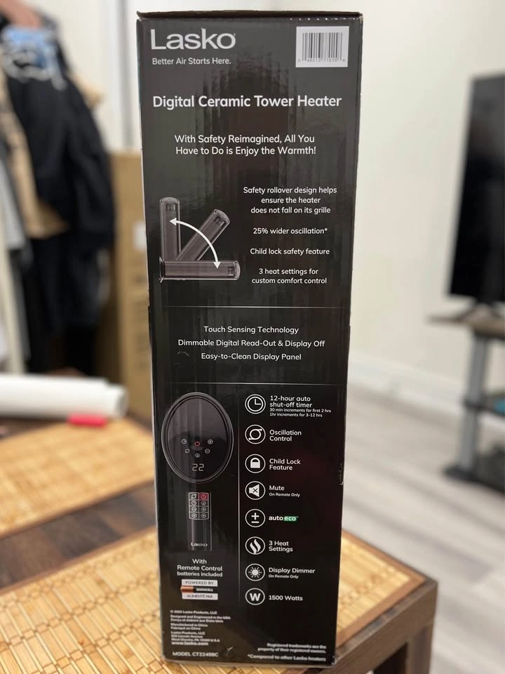 Lasko Ceramic Heater CT22498C - Open Box (2 Avail) - photo 2