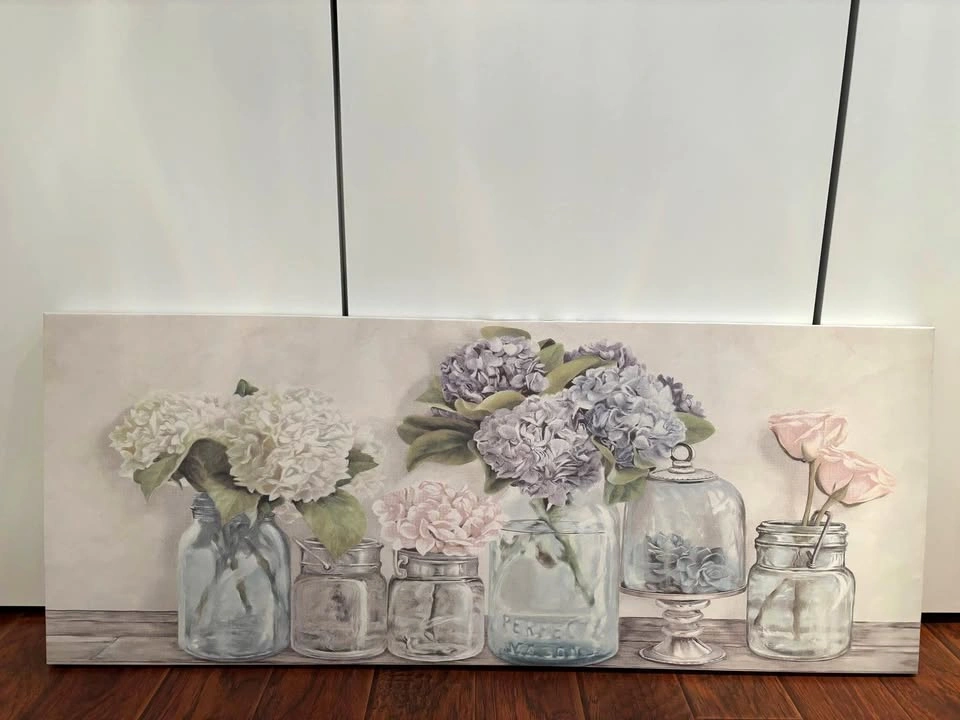 Peonies in Vases Canvas Art 55" w x 23" h