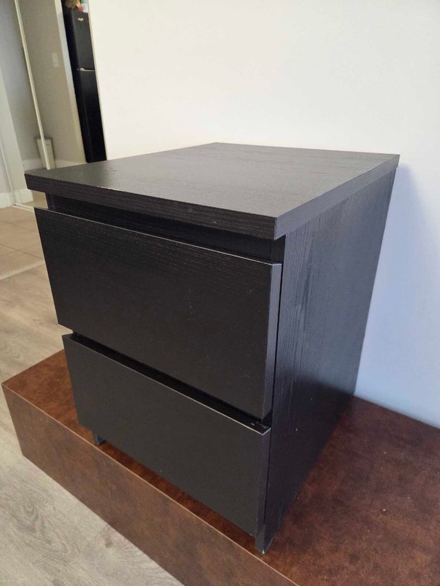 Black Nightstand with Two Drawers - photo 2