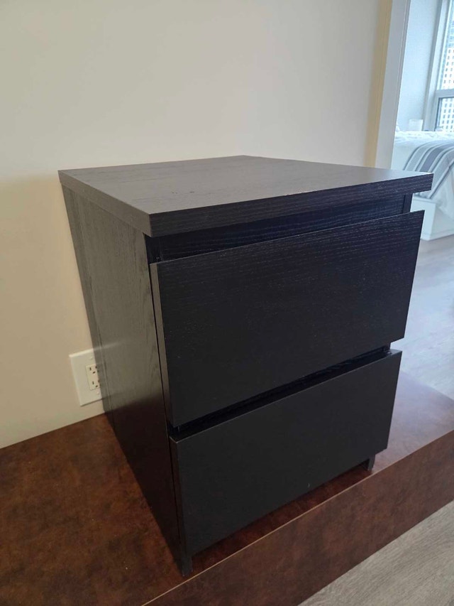 Black Nightstand with Two Drawers - photo 3