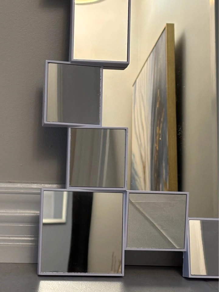 Unique white frame mirror 24" square - photo 2