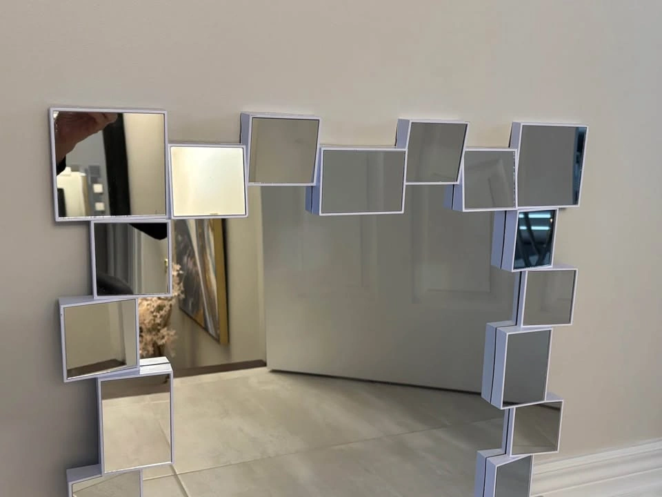 Unique white frame mirror 24" square - photo 3