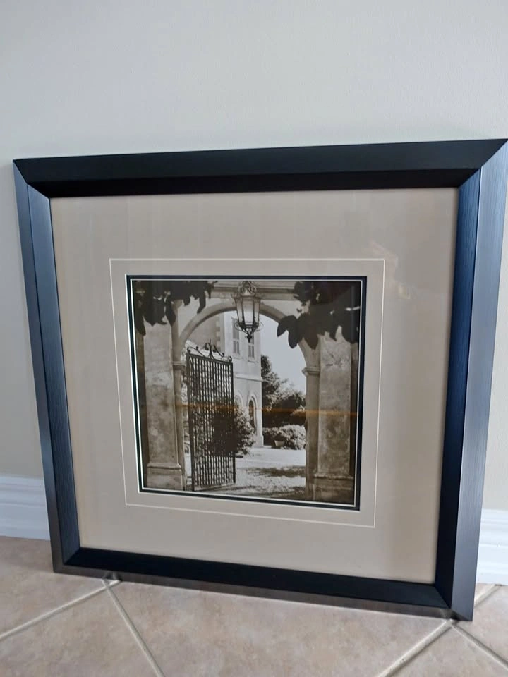 Framed Art: Black Wrought Iron Gates Wall Art from Bowrings