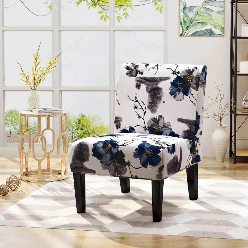 Brand New Contemporary Accent Chair with Rubberwood Tapered Legs