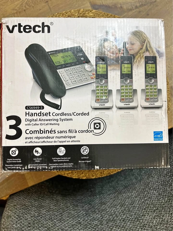 VTech CS6949-3 DECT 6.0 Corded/3-Cordless Phone