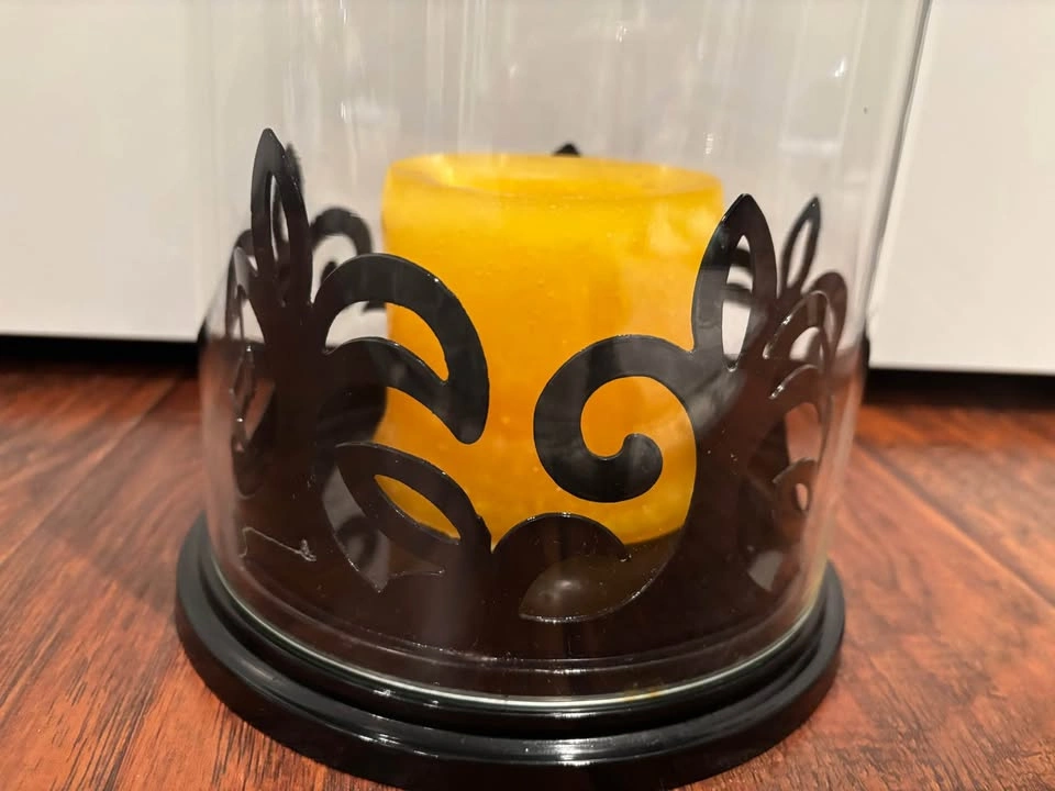 Large Candle Holder with Black Metal Detail - photo 2
