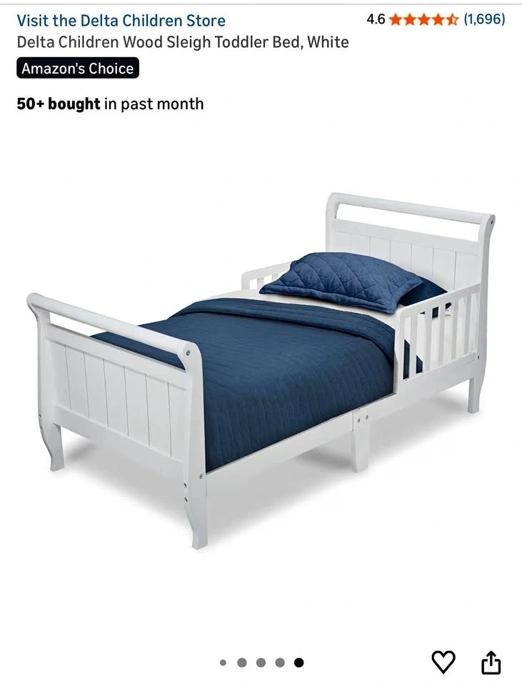 Toddler bed with Mattress and bed rail