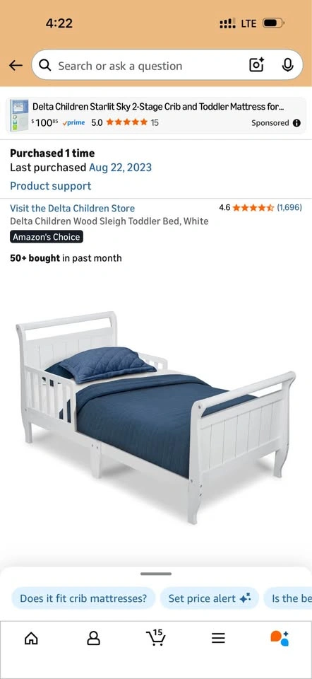 Toddler bed with Mattress and bed rail - photo 3