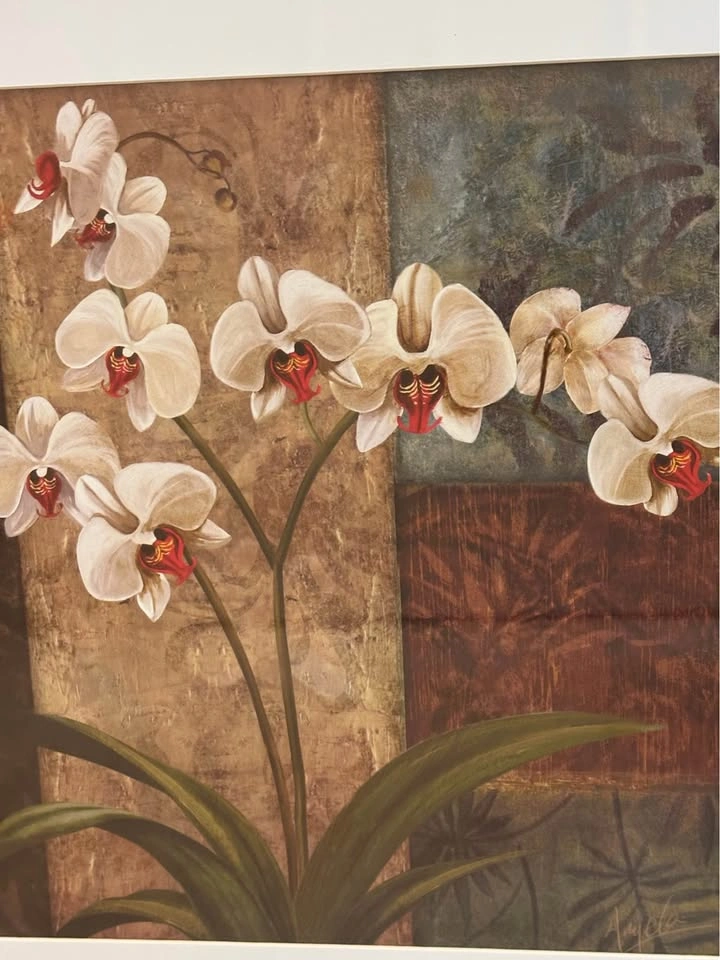 Beautiful Black/Mirror Frame Orchids Art - photo 2