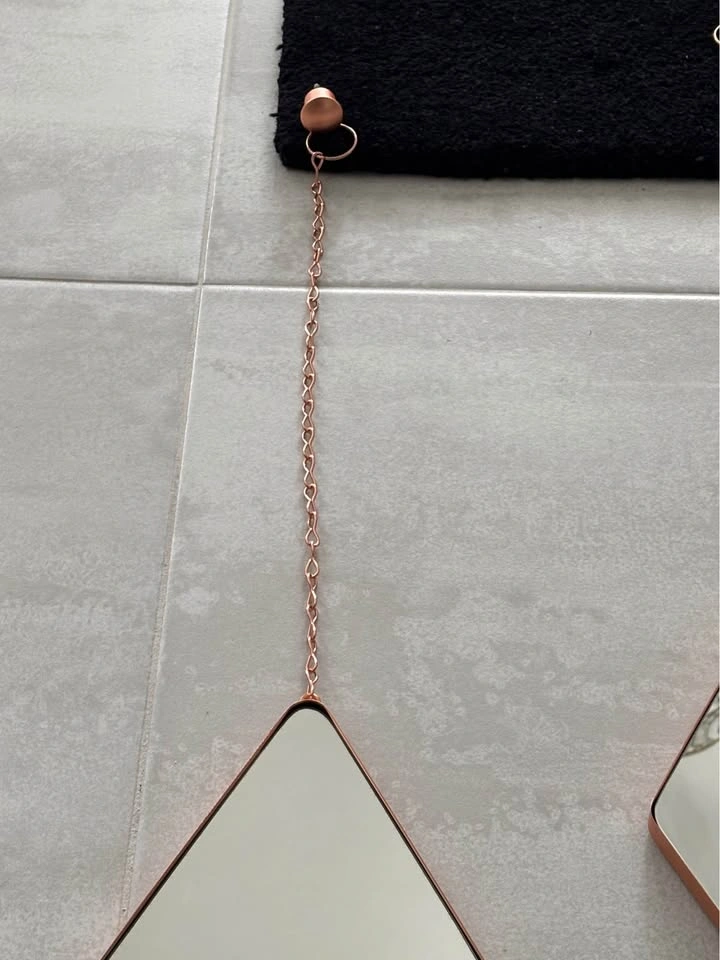 Set of 3 Diamond Shaped Copper Frame Mirrors - photo 3