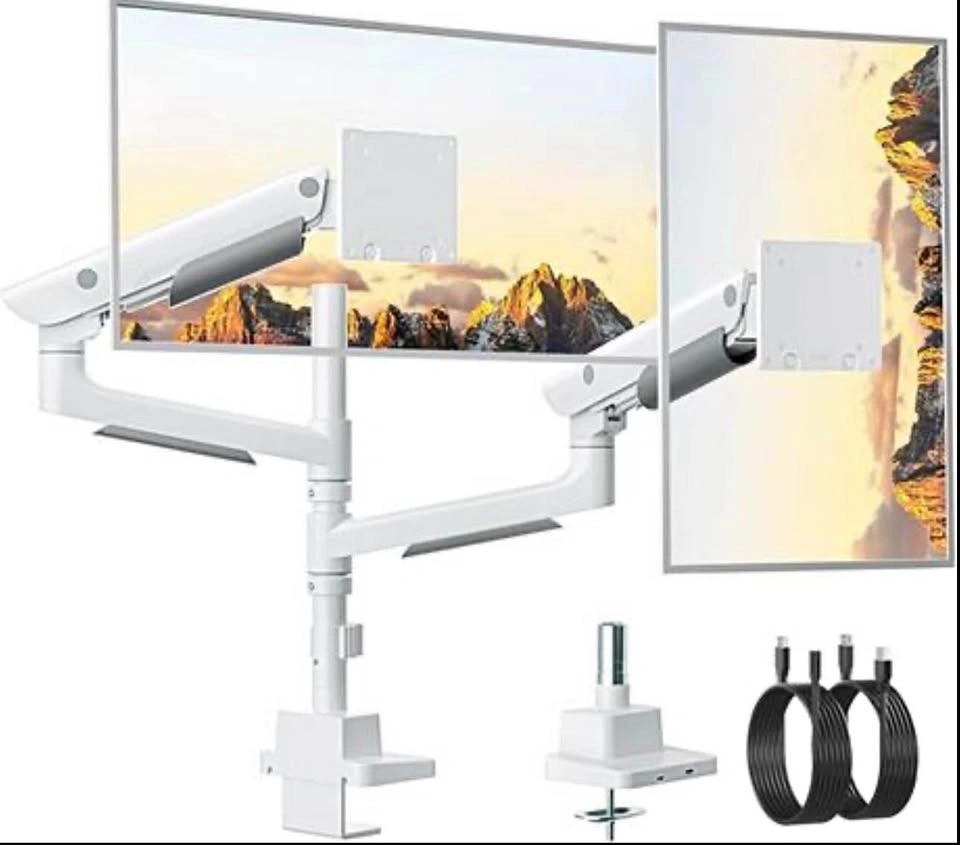 monTEK Dual Monitor Arm (17-57") - Premium Aluminum - USB Ports