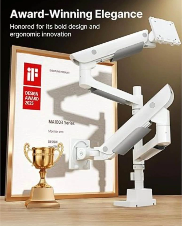 monTEK Dual Monitor Arm (17-57") - Premium Aluminum - USB Ports - photo 5