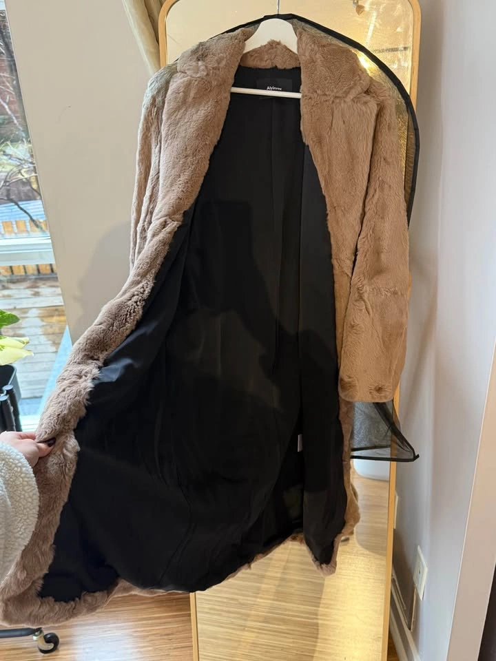 Brown Rabbit Fur Coat Size S - photo 4